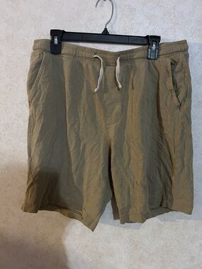 No Boundaries Tan Drawstring Cotton Shorts